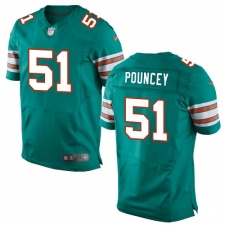Men's Nike Miami Dolphins #51 Mike Pouncey Elite Aqua Green Alternate NFL Jersey