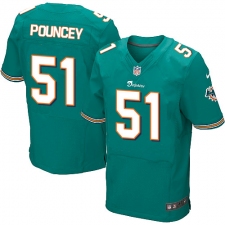 Men's Nike Miami Dolphins #51 Mike Pouncey Elite Aqua Green Team Color NFL Jersey