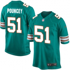 Men's Nike Miami Dolphins #51 Mike Pouncey Game Aqua Green Alternate NFL Jersey