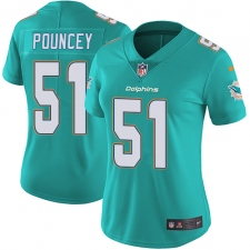 Women's Nike Miami Dolphins #51 Mike Pouncey Elite Aqua Green Team Color NFL Jersey