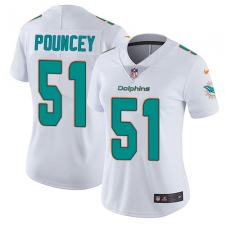 Women's Nike Miami Dolphins #51 Mike Pouncey Elite White NFL Jersey