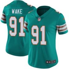Women's Nike Miami Dolphins #91 Cameron Wake Elite Aqua Green Alternate NFL Jersey