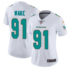 Women's Nike Miami Dolphins #91 Cameron Wake Elite White NFL Jersey