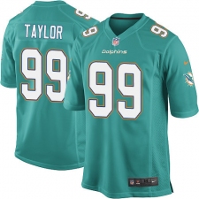 Youth Nike Miami Dolphins #99 Jason Taylor Game Aqua Green Team Color NFL Jersey