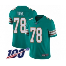 Men's Miami Dolphins #78 Laremy Tunsil Aqua Green Alternate Vapor Untouchable Limited Player 100th Season Football Jersey