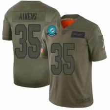 Men's Miami Dolphins #35 Walt Aikens Limited Camo 2019 Salute to Service Football Jersey