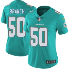 Women's Nike Miami Dolphins #50 Andre Branch Elite Aqua Green Team Color NFL Jersey