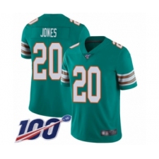Men's Miami Dolphins #20 Reshad Jones Aqua Green Alternate Vapor Untouchable Limited Player 100th Season Football Jersey