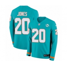 Men's Nike Miami Dolphins #20 Reshad Jones Limited Aqua Therma Long Sleeve NFL Jersey