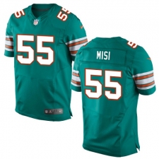 Men's Nike Miami Dolphins #55 Koa Misi Elite Aqua Green Alternate NFL Jersey
