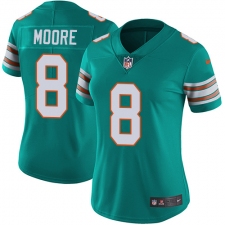 Women's Nike Miami Dolphins #8 Matt Moore Aqua Green Alternate Vapor Untouchable Limited Player NFL Jersey