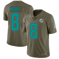 Youth Nike Miami Dolphins #8 Matt Moore Limited Olive 2017 Salute to Service NFL Jersey