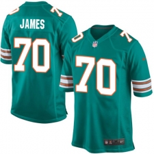 Men's Nike Miami Dolphins #70 Ja'Wuan James Game Aqua Green Alternate NFL Jersey