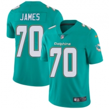 Youth Nike Miami Dolphins #70 Ja'Wuan James Elite Aqua Green Team Color NFL Jersey