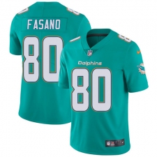 Youth Nike Miami Dolphins #80 Anthony Fasano Aqua Green Team Color Vapor Untouchable Limited Player NFL Jersey