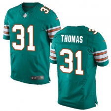 Men's Nike Miami Dolphins #31 Michael Thomas Elite Aqua Green Alternate NFL Jersey