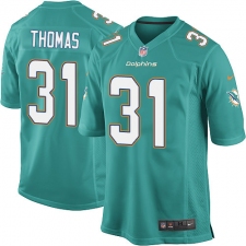 Men's Nike Miami Dolphins #31 Michael Thomas Game Aqua Green Team Color NFL Jersey