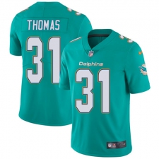 Youth Nike Miami Dolphins #31 Michael Thomas Elite Aqua Green Team Color NFL Jersey