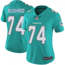 Women's Nike Miami Dolphins #74 Jermon Bushrod Aqua Green Team Color Vapor Untouchable Limited Player NFL Jersey