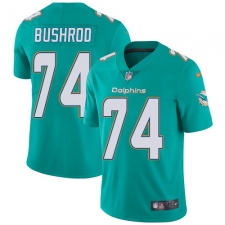 Youth Nike Miami Dolphins #74 Jermon Bushrod Aqua Green Team Color Vapor Untouchable Limited Player NFL Jersey