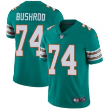 Youth Nike Miami Dolphins #74 Jermon Bushrod Elite Aqua Green Alternate NFL Jersey