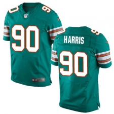 Men's Nike Miami Dolphins #90 Charles Harris Elite Aqua Green Alternate NFL Jersey