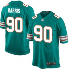 Men's Nike Miami Dolphins #90 Charles Harris Game Aqua Green Alternate NFL Jersey