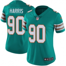 Women's Nike Miami Dolphins #90 Charles Harris Elite Aqua Green Alternate NFL Jersey