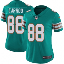Women's Nike Miami Dolphins #88 Leonte Carroo Aqua Green Alternate Vapor Untouchable Limited Player NFL Jersey