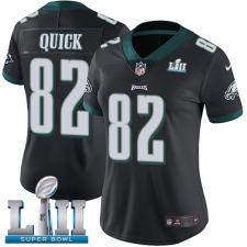 Women's Nike Philadelphia Eagles #82 Mike Quick Black Alternate Vapor Untouchable Limited Player Super Bowl LII NFL Jersey