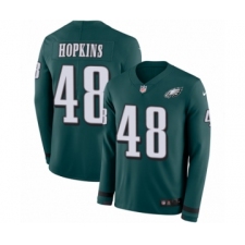 Men's Nike Philadelphia Eagles #48 Wes Hopkins Limited Green Therma Long Sleeve NFL Jersey