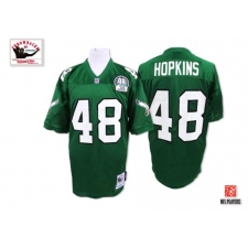Mitchell And Ness Philadelphia Eagles #48 Wes Hopkins Green Authentic Throwback NFL Jersey