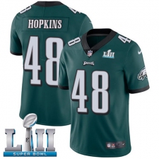 Youth Nike Philadelphia Eagles #48 Wes Hopkins Midnight Green Team Color Vapor Untouchable Limited Player Super Bowl LII NFL Jersey