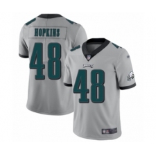 Youth Philadelphia Eagles #48 Wes Hopkins Limited Silver Inverted Legend Football Jersey