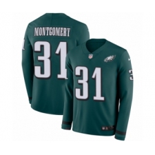 Men's Nike Philadelphia Eagles #31 Wilbert Montgomery Limited Green Therma Long Sleeve NFL Jersey