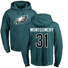 Nike Philadelphia Eagles #31 Wilbert Montgomery Green Name & Number Logo Pullover Hoodie