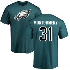 Nike Philadelphia Eagles #31 Wilbert Montgomery Green Name & Number Logo T-Shirt