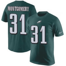 Nike Philadelphia Eagles #31 Wilbert Montgomery Green Rush Pride Name & Number T-Shirt