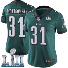 Women's Nike Philadelphia Eagles #31 Wilbert Montgomery Midnight Green Team Color Vapor Untouchable Limited Player Super Bowl LII NFL Jersey