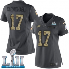 Women's Nike Philadelphia Eagles #17 Harold Carmichael Limited Black 2016 Salute to Service Super Bowl LII NFL Jersey
