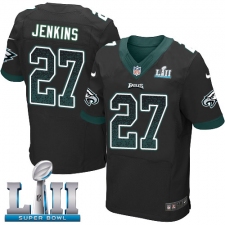 Men's Nike Philadelphia Eagles #27 Malcolm Jenkins Elite Black Alternate Drift Fashion Super Bowl LII NFL Jersey