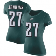 Women's Nike Philadelphia Eagles #27 Malcolm Jenkins Green Rush Pride Name & Number T-Shirt