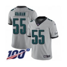 Men's Philadelphia Eagles #55 Brandon Graham Limited Silver Inverted Legend 100th Season Football Jersey