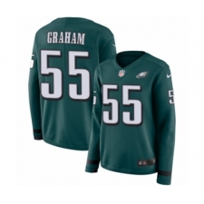 Women's Nike Philadelphia Eagles #55 Brandon Graham Limited Green Therma Long Sleeve NFL Jersey