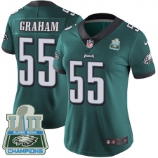 Women's Nike Philadelphia Eagles #55 Brandon Graham Midnight Green Team Color Vapor Untouchable Limited Player Super Bowl LII Champions NFL Jersey