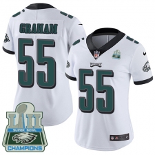 Women's Nike Philadelphia Eagles #55 Brandon Graham White Vapor Untouchable Limited Player Super Bowl LII Champions NFL Jersey
