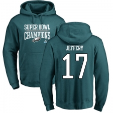 Nike Philadelphia Eagles #17 Alshon Jeffery Green Super Bowl LII Champions Pullover Hoodie