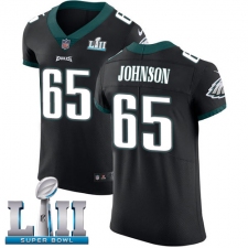 Men's Nike Philadelphia Eagles #65 Lane Johnson Black Vapor Untouchable Elite Player Super Bowl LII NFL Jersey