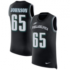 Men's Nike Philadelphia Eagles #65 Lane Johnson Limited Black Rush Player Name & Number Tank Top NFL Jersey