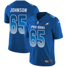 Men's Nike Philadelphia Eagles #65 Lane Johnson Limited Royal Blue 2018 Pro Bowl NFL Jersey